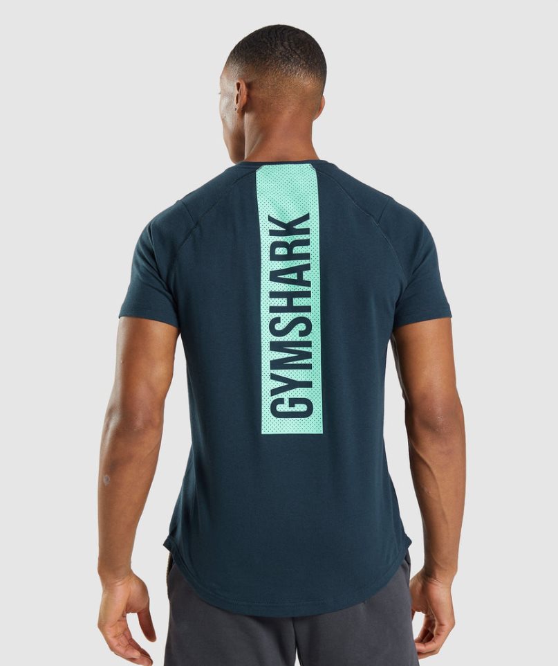 Koszulki Gymshark Bold Męskie Granatowe | PL 794LSP